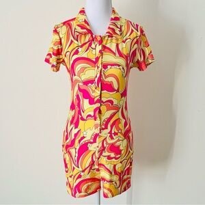 Neon Swirl Romper | 70s Psychedelic Retro Soft 💗